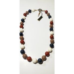 Indie Designs White Earthy Retro Accessories Lucite Stone Crafted New Necklace